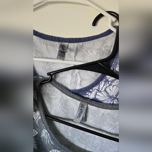 Men's blue & gray Hawaiian print tank tops, size S - Picture 5 of 5